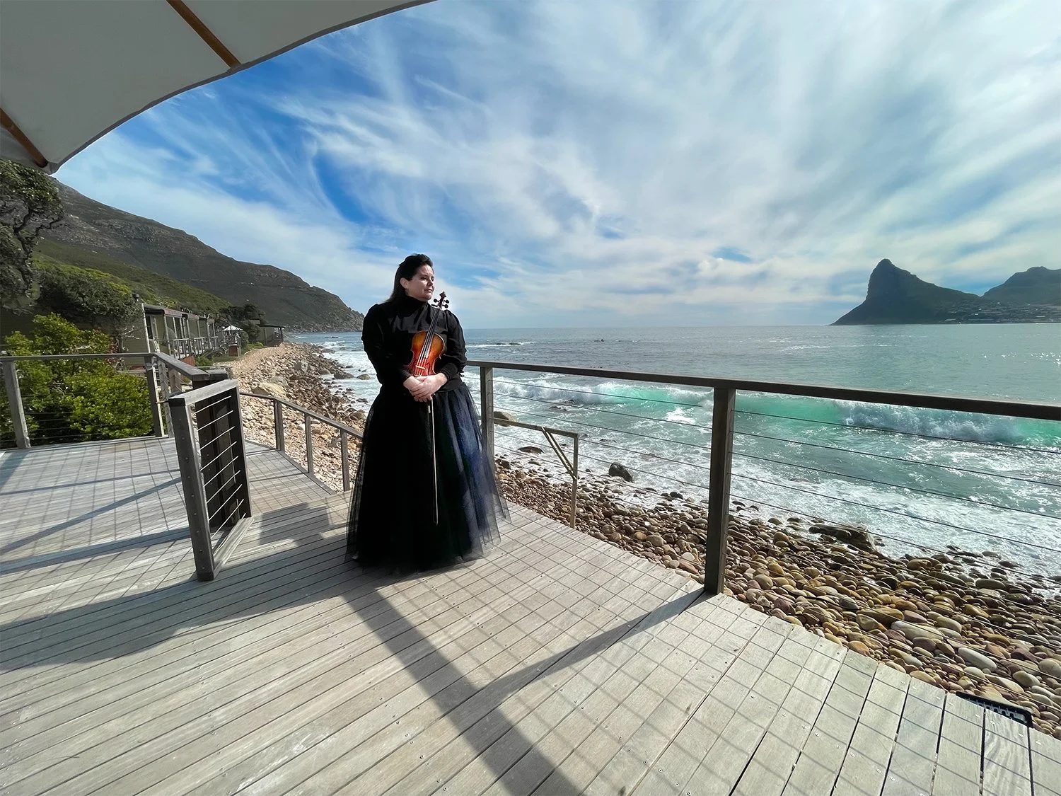 Larah Eksteen Cape Town Violinist performing at Tintswalo Atlantic