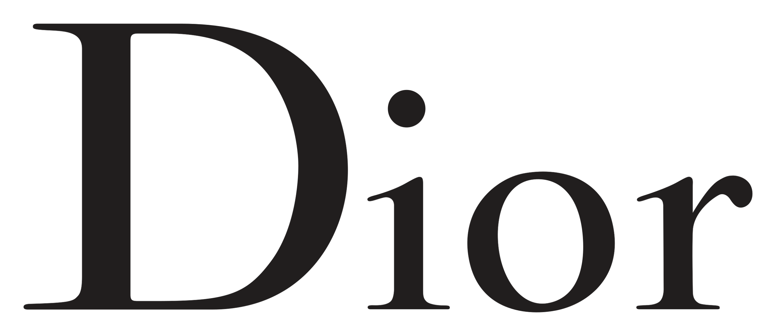 The word 'Dior' written in black serif font on a transparent background.
