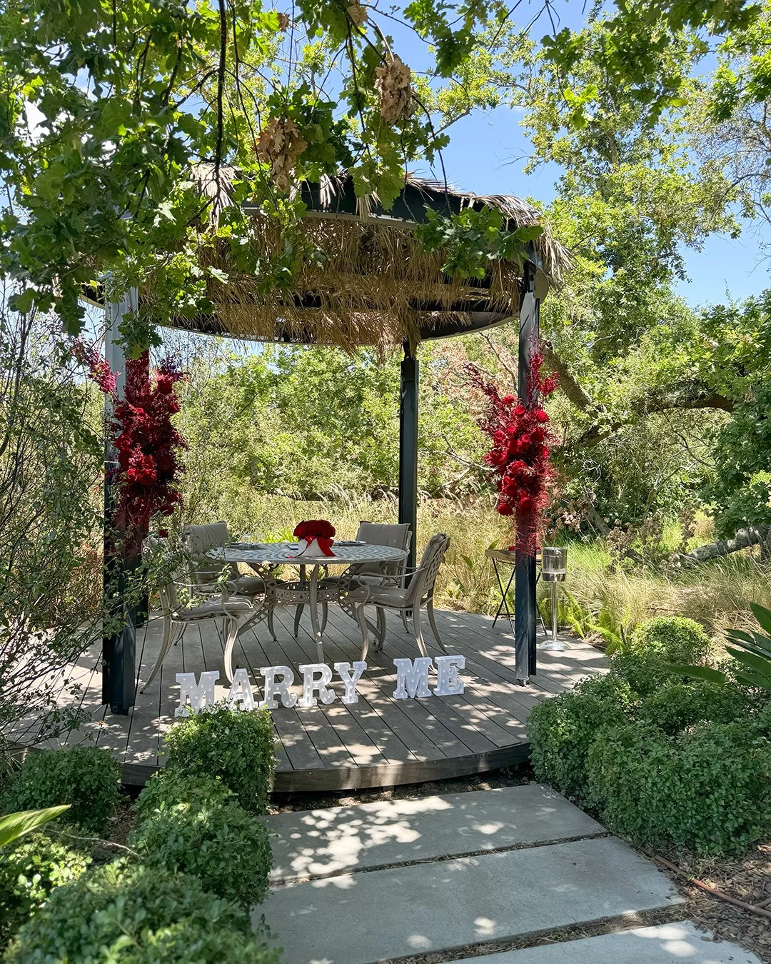 Proposal setup at Quoin Rock Wine Estate