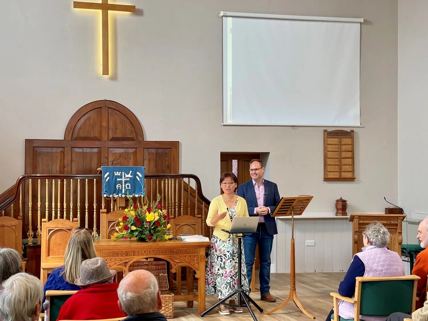 Stephen & Diki speaking in church
