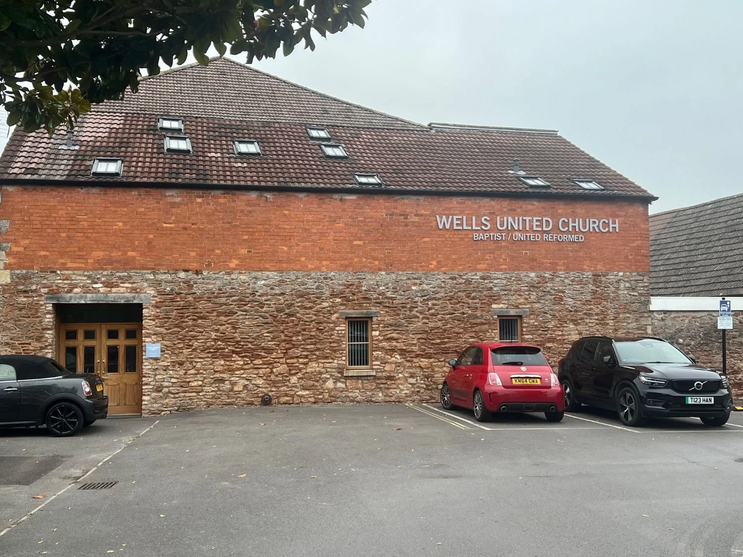 Photo of car park entrance to church