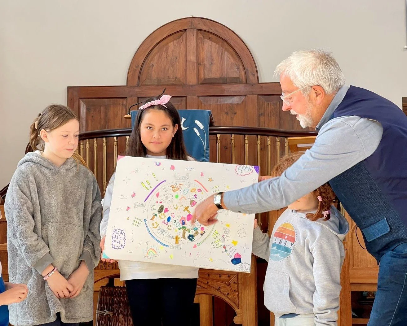 children showing their Sunday School activity