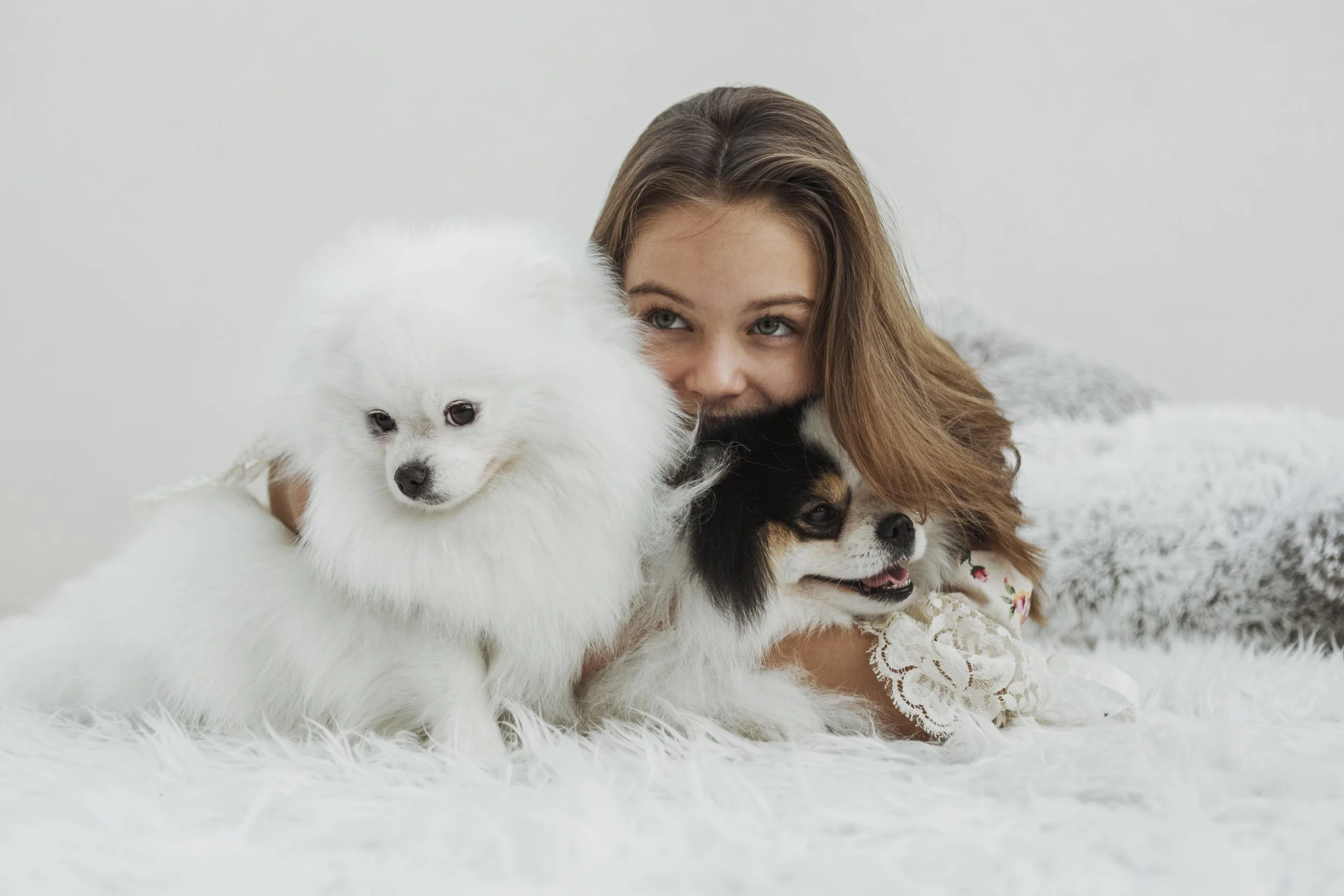 girl-cute-white-pups-sitting-bed.jpg