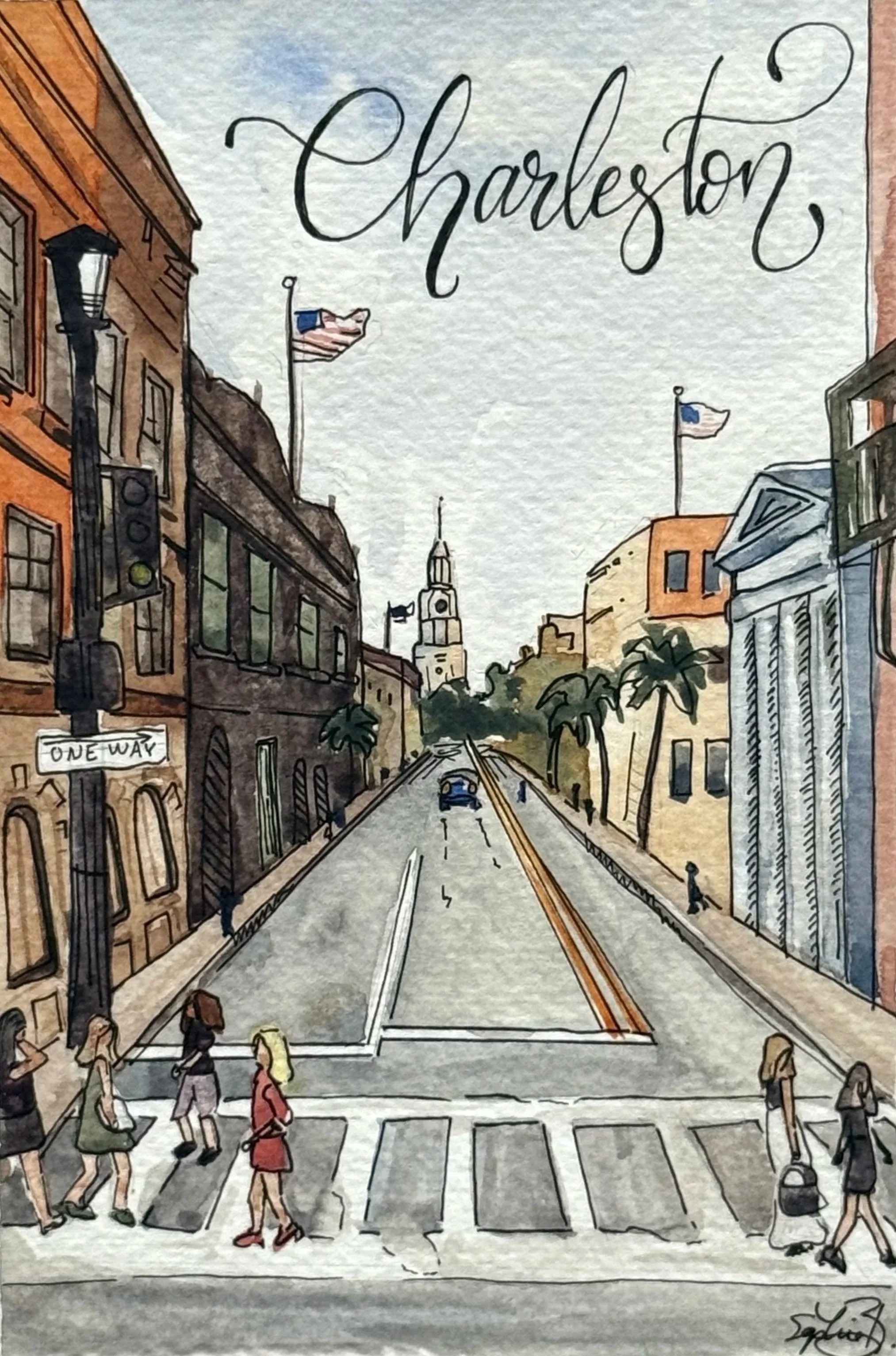 "In the City" (5x7in)