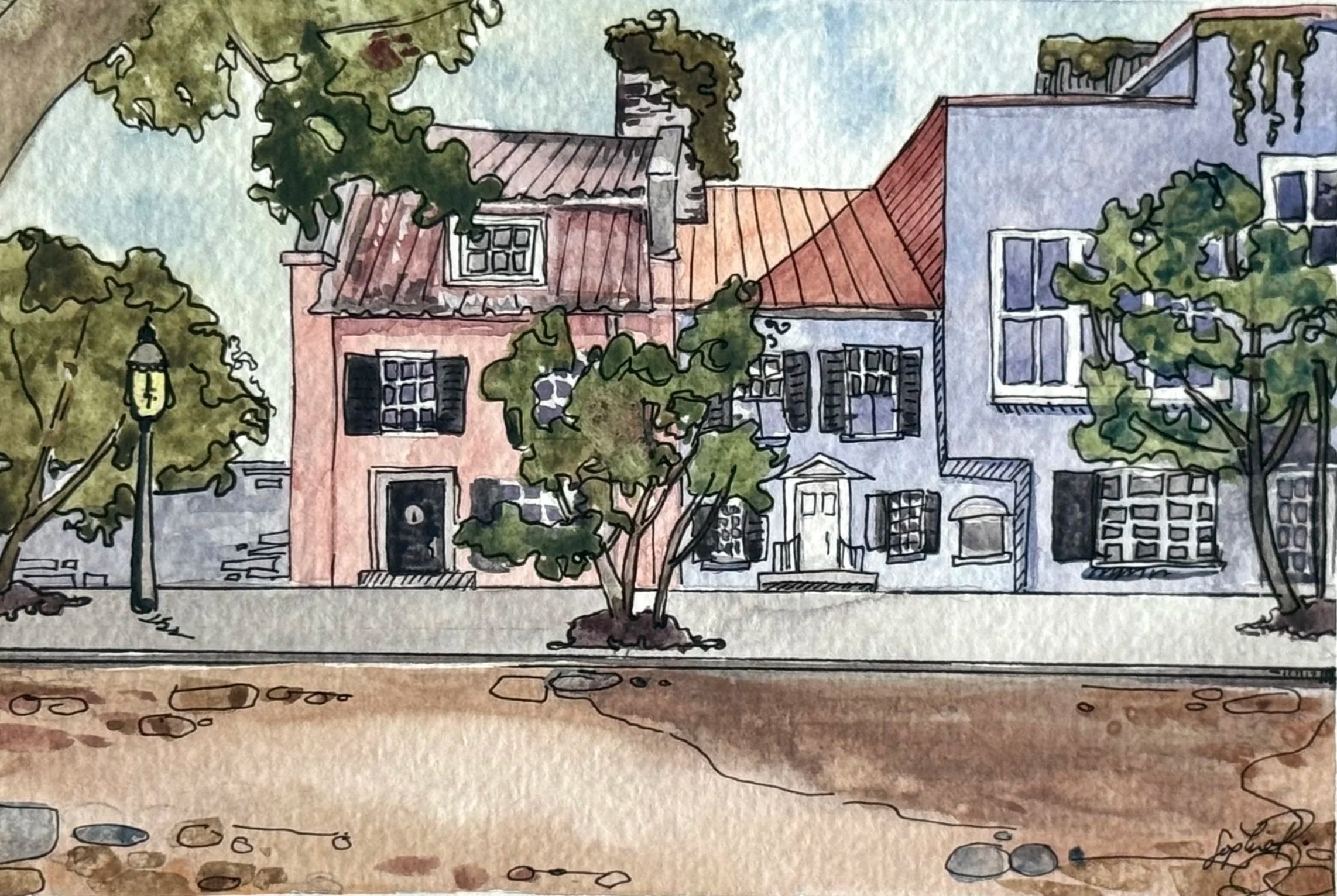 "The Pink House" (5x7in)