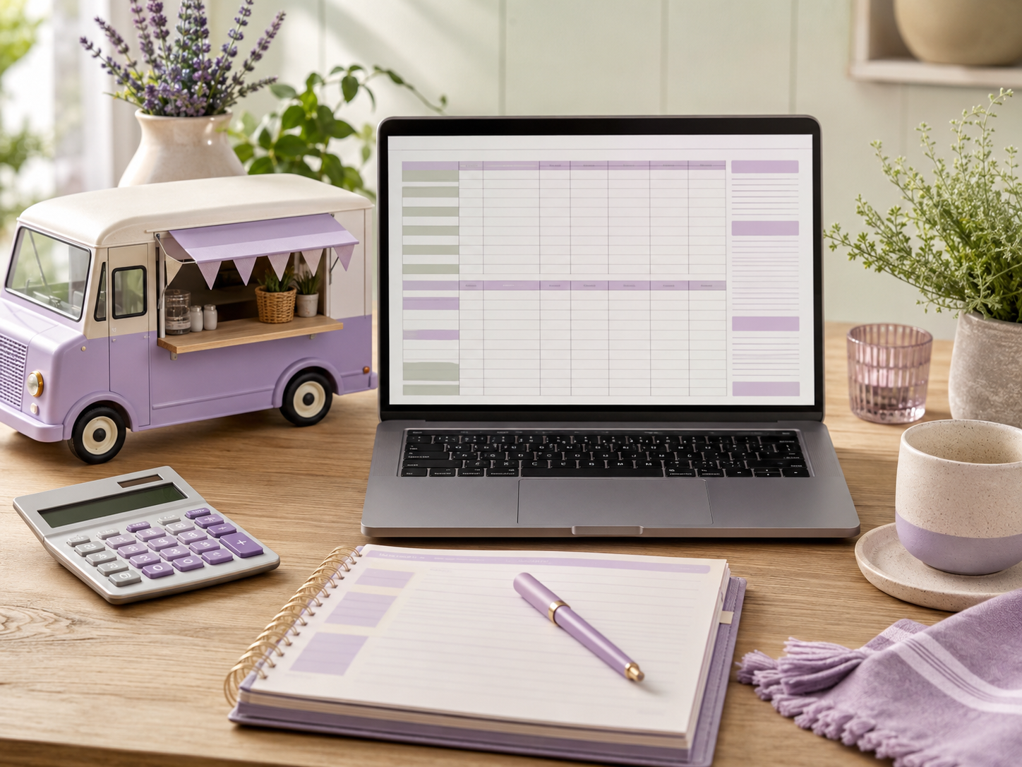 Food Truck and Laptop Image