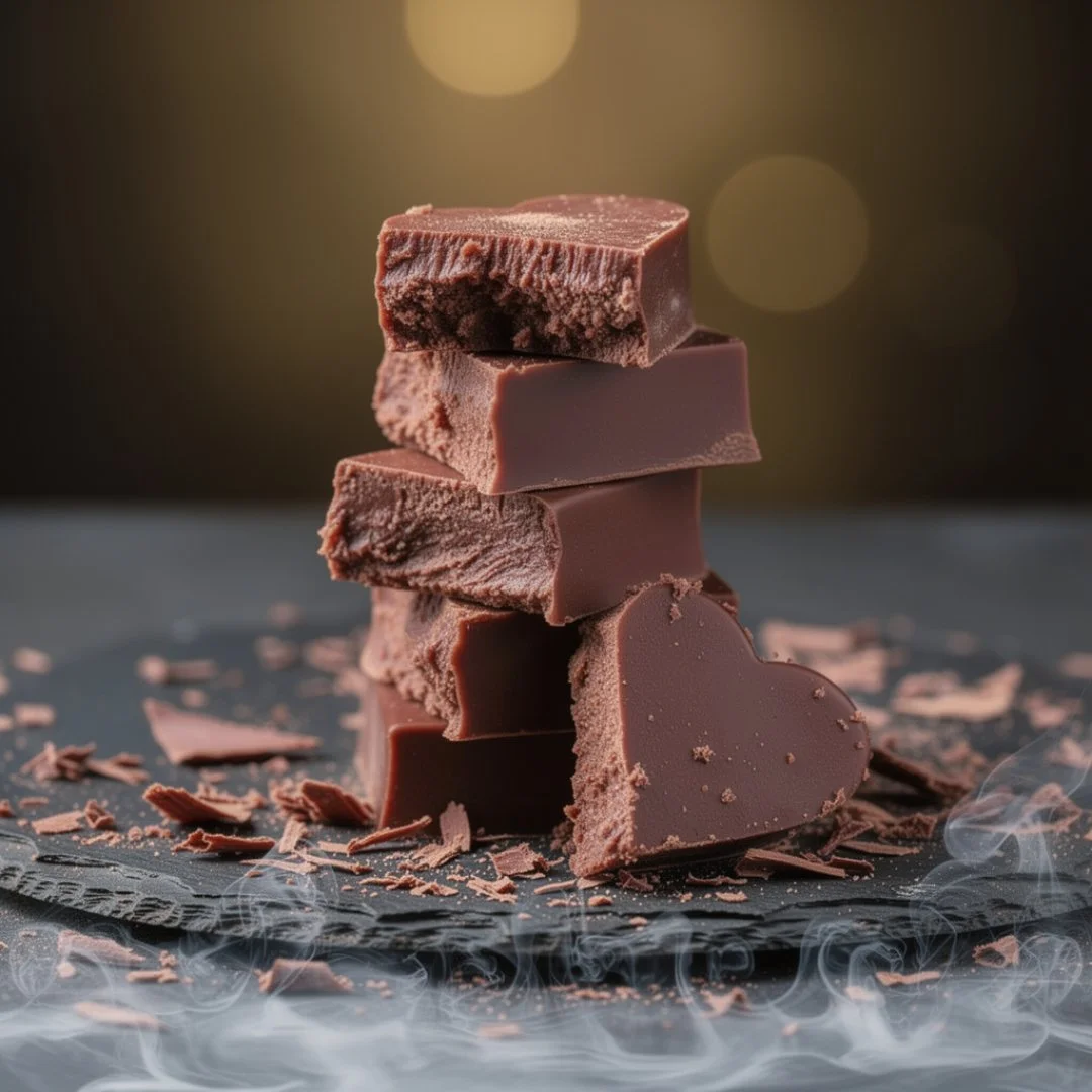 Fire-Kissed Spicy Chocolate Fudge Hearts – 12 oz