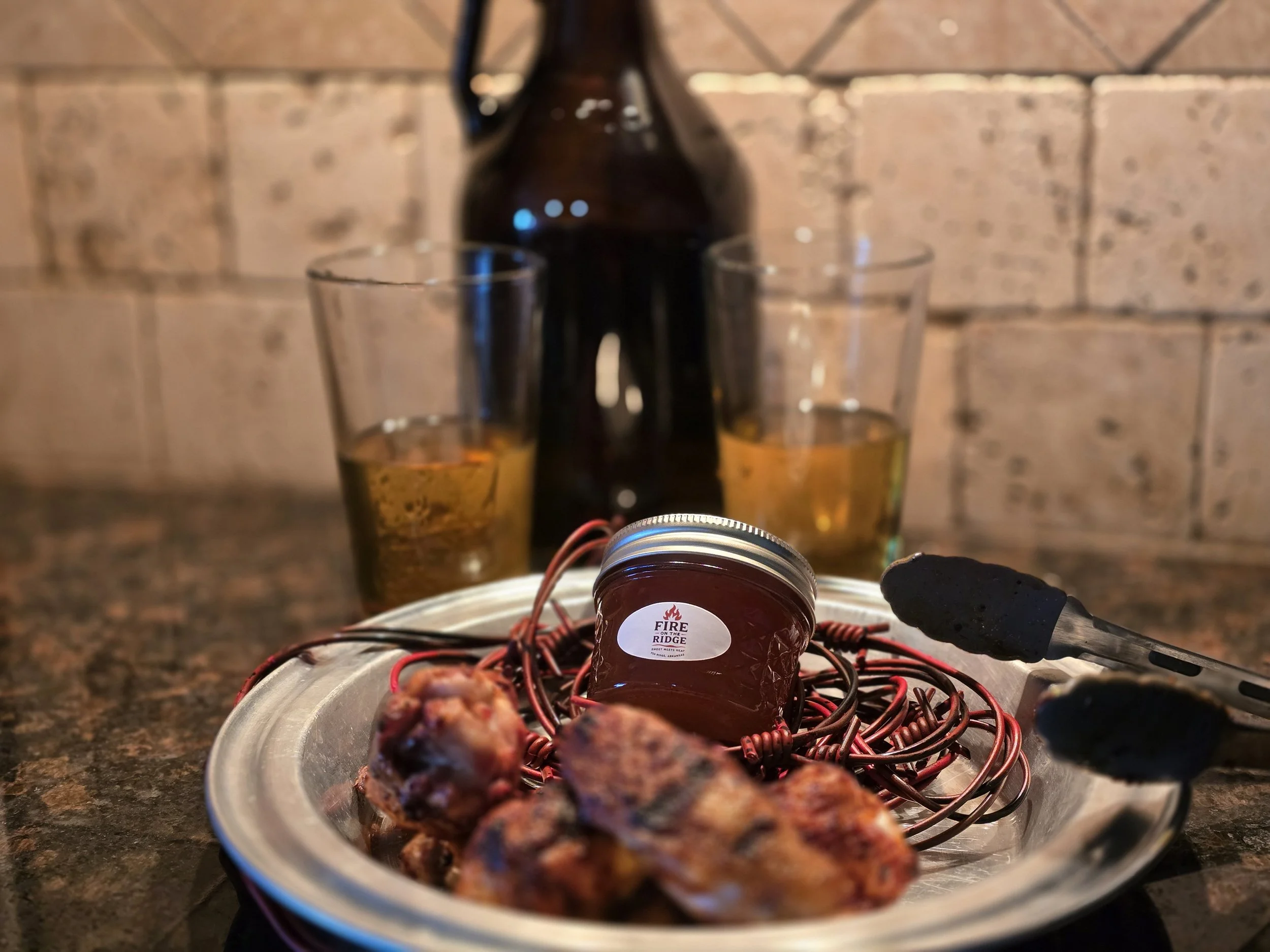 Strawberry Sting pepper jelly paired with chicken wings - Juggernaut.jpg