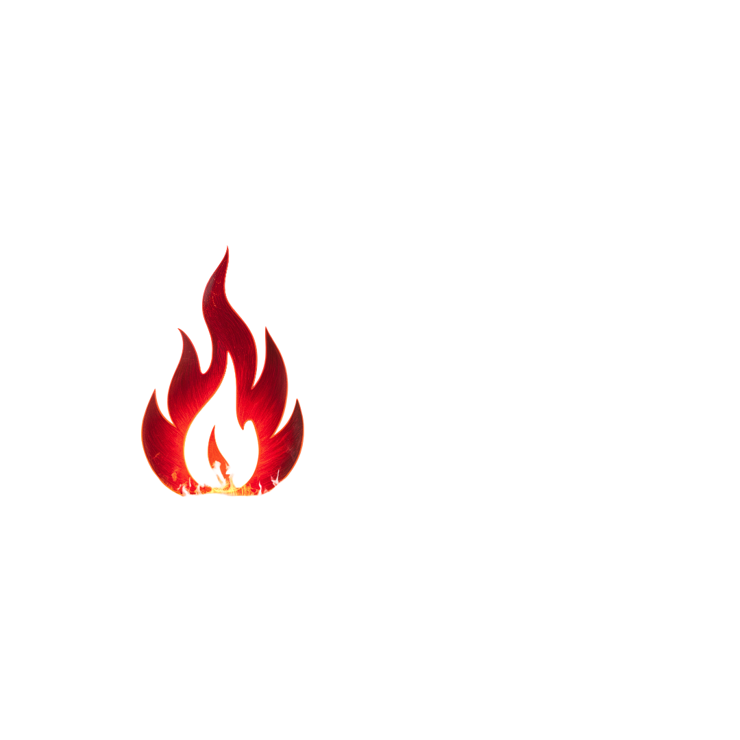 A logo with a stylized flaming torch, the word "Flame" in black cursive font, and the tagline "Ignite your passion" below.