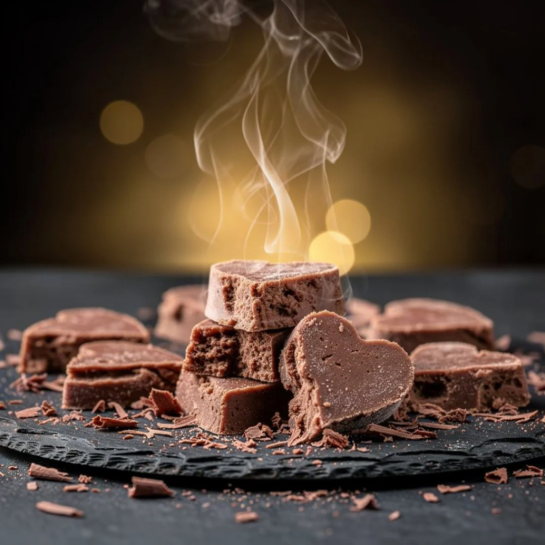 Fire-Kissed Spicy Chocolate Fudge Hearts – 8 oz