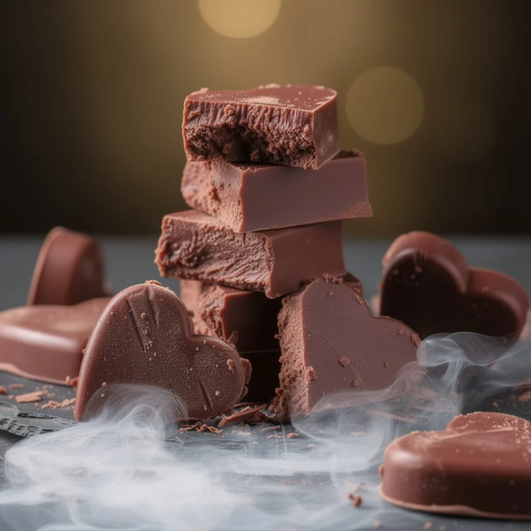 Fire-Kissed Spicy Chocolate Fudge Hearts – 16 oz