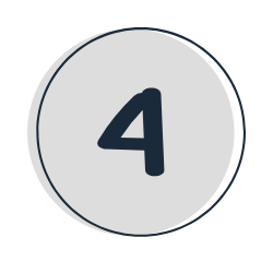 Number 4 on a circular sign or badge with a dark blue border and a light background.