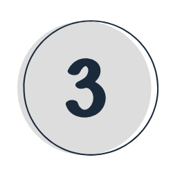 Number three inside a circular button
