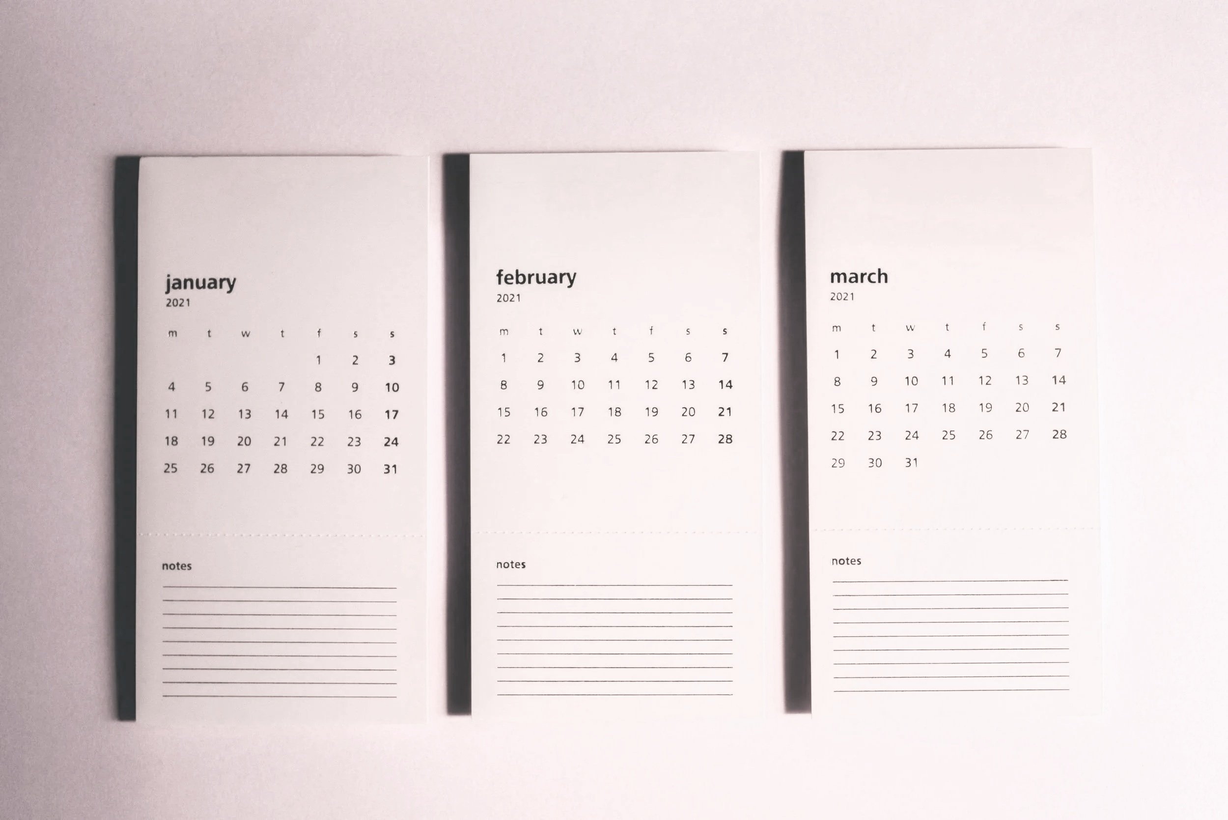 Image of 3 months of a calendar to depict a quarterly time frame