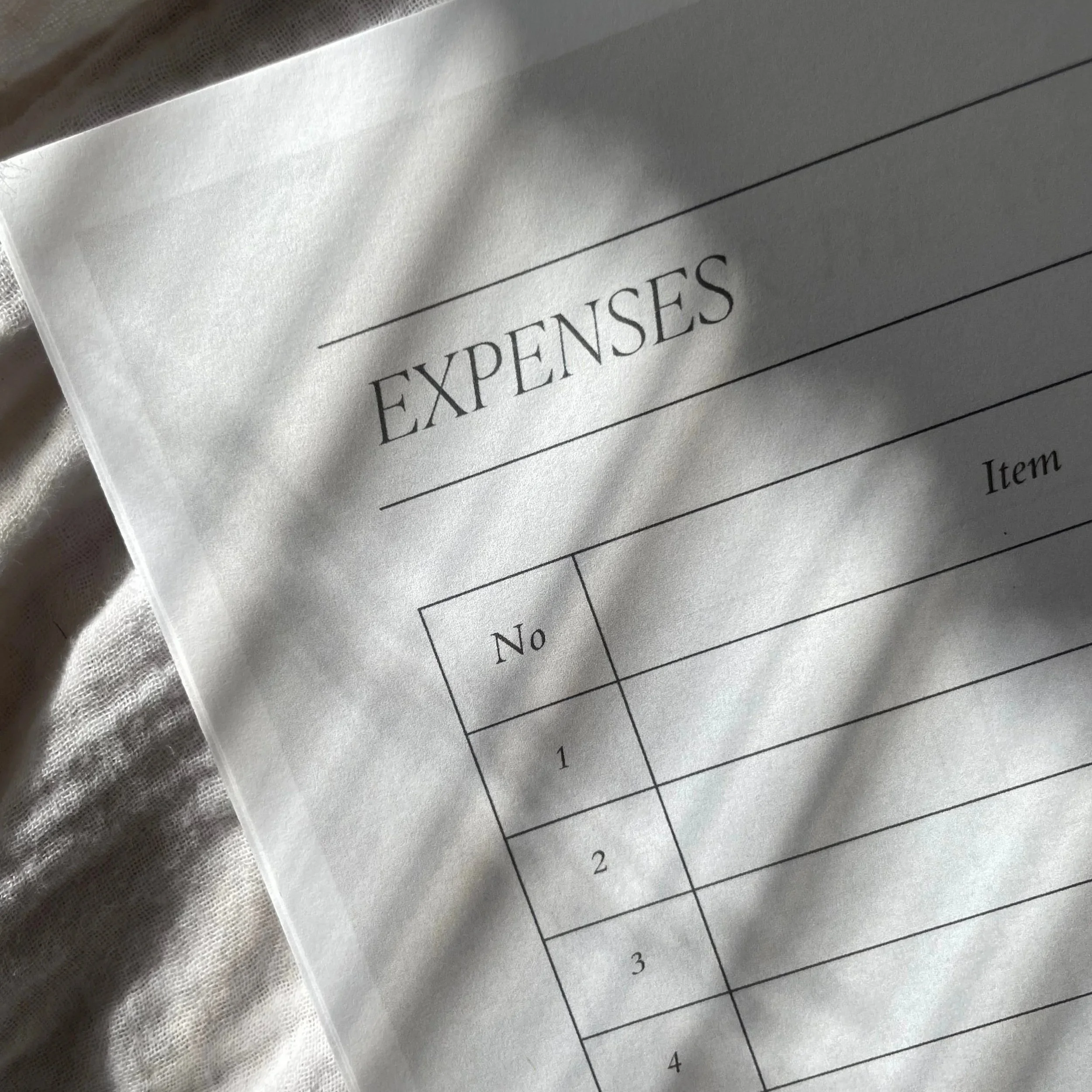 Self Assessment Expense Checklist