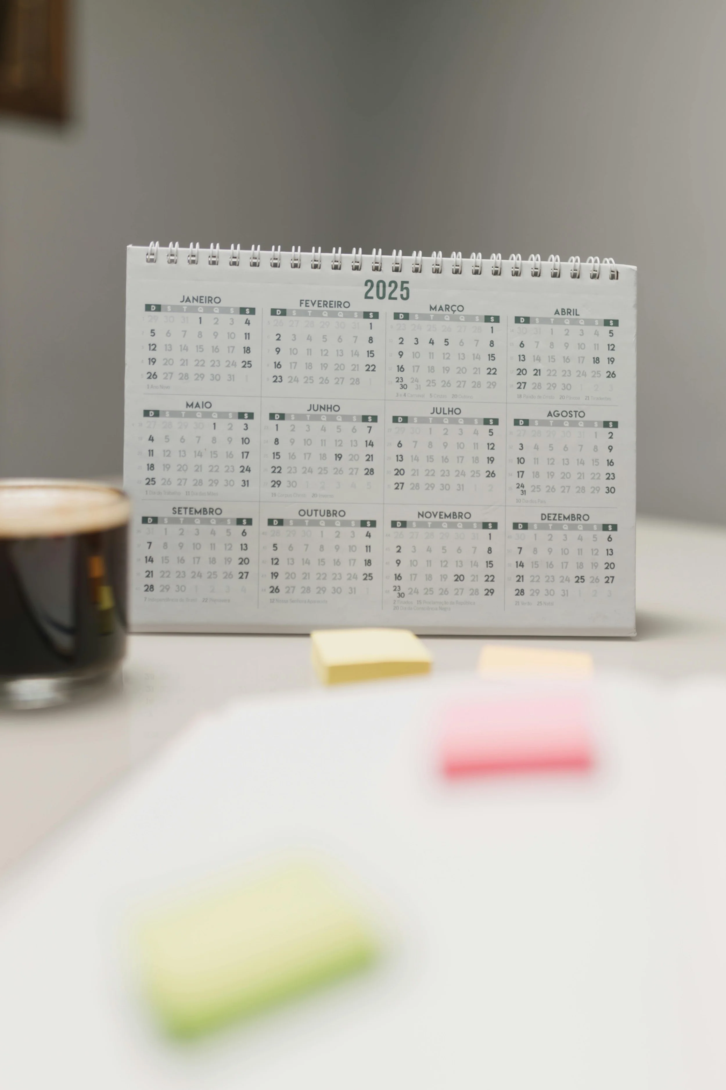 A small desk calendar showing a full year to represent a full year time frame