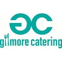 Gilmore Catering logo with teal letters and a fork icon integrated into the initials 'G' and 'C'.