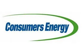 Consumers Energy logo with green swoosh above