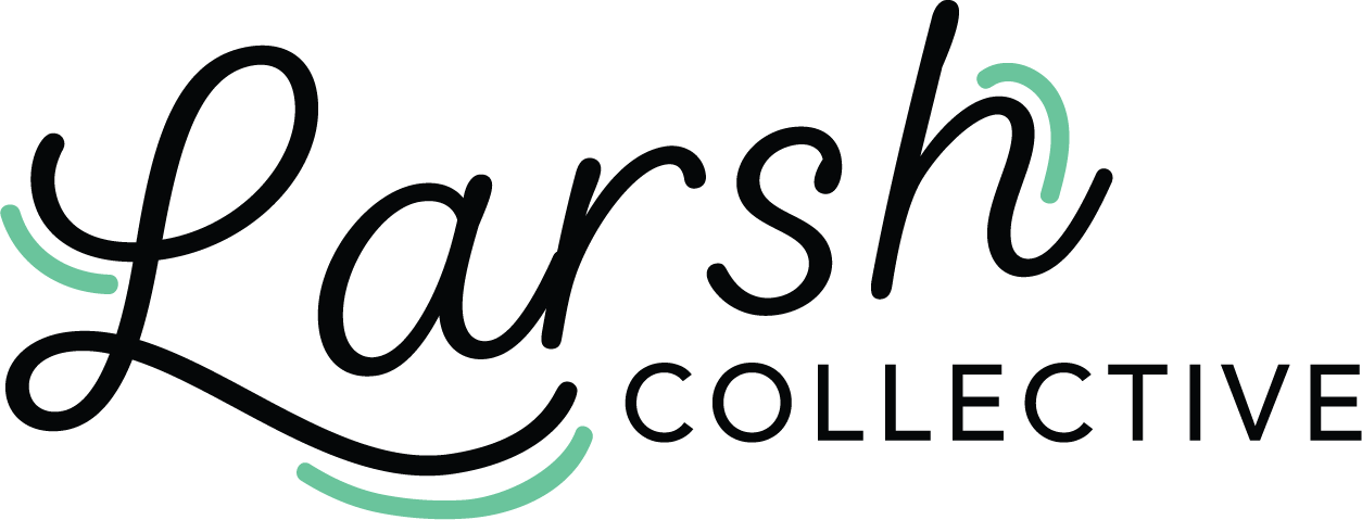 Lash Collective logo with the words "Lash" in cursive black font and "COLLECTIVE" in uppercase black letters, accented with green decorative lines.