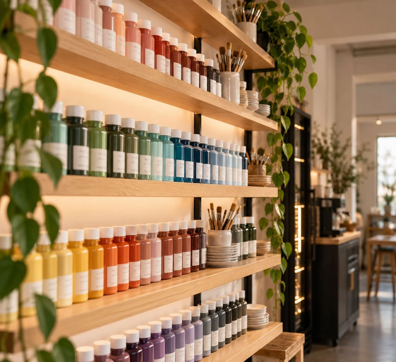 Detailaufname der Color Bar im Studio Alma