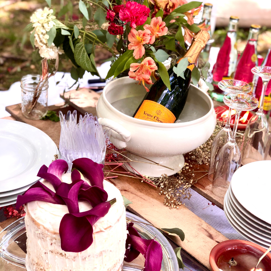 Champagne in the garden