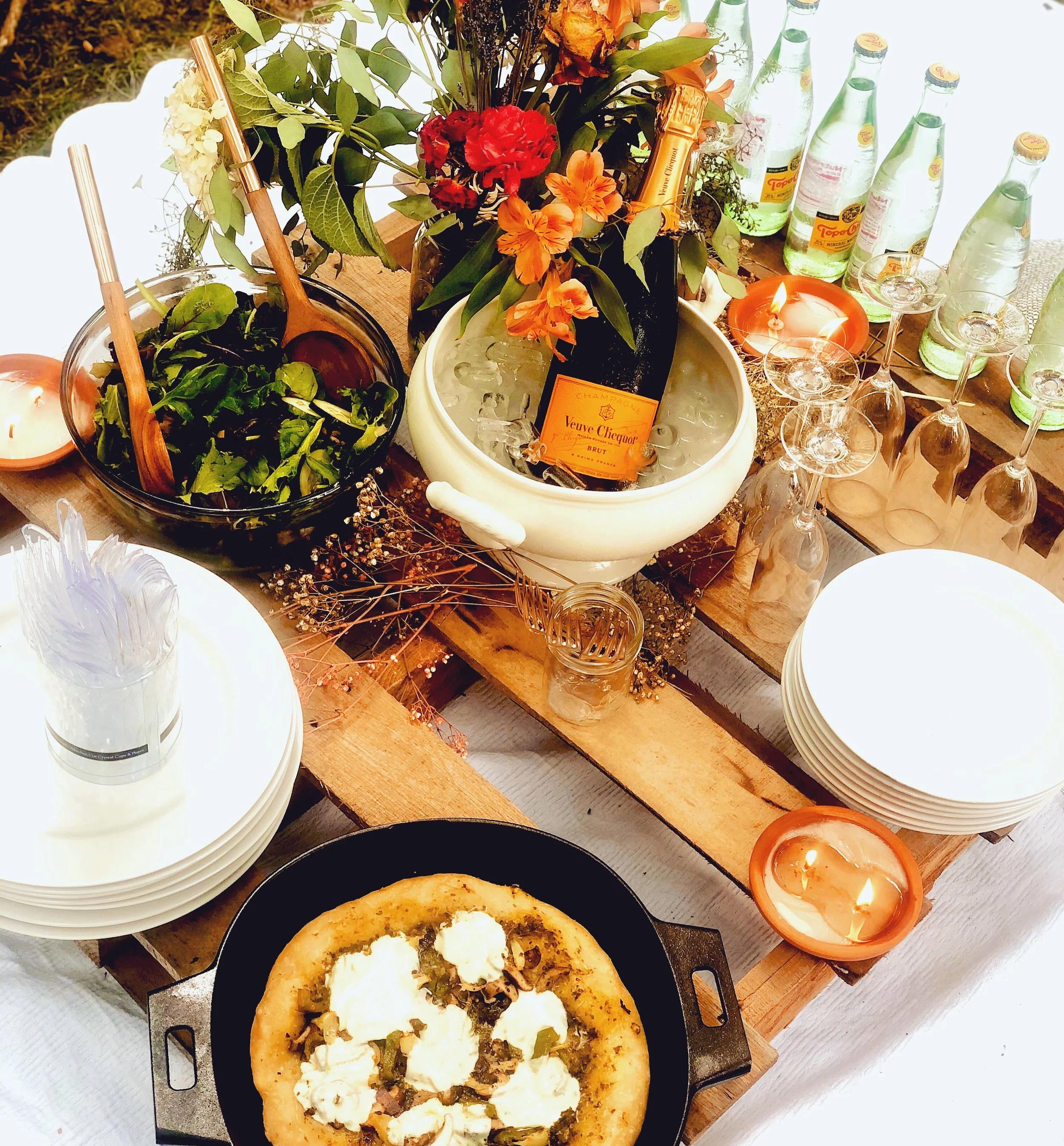 Champagne in the garden