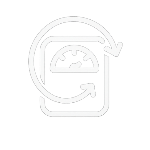 Icon showing a gear inside a document with circular arrows around it, representing settings or process refresh.