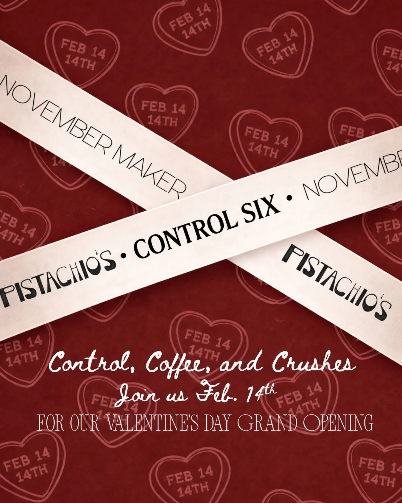 It wouldn&rsquo;t be a celebration without our favorites 💌⁠
@pistachioscoffee , @novembermaker jewelry, our Control Six flower bar, and a DJ. Could this event be more romantic?! ⁠
⁠
See you tomorrow 💘