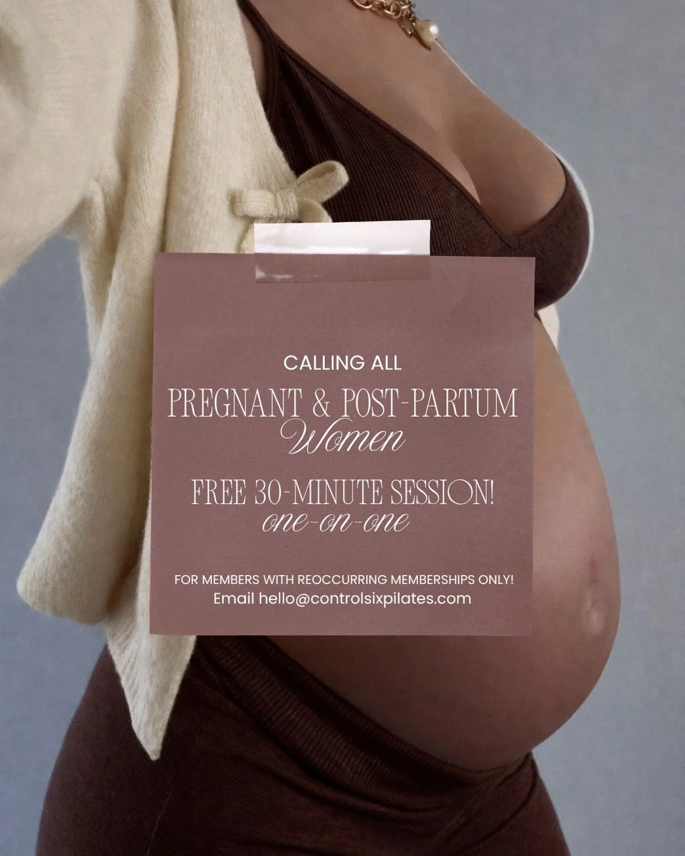 CALLING ALL EXPECTING &amp; NEW MAMAS 🤎 This one is for you.⁠
⁠
Reserve a complimentary 30-minute private session focused on intentional movement, where we&rsquo;ll tailor exercises to your body and equip you with supportive modifications you can ca