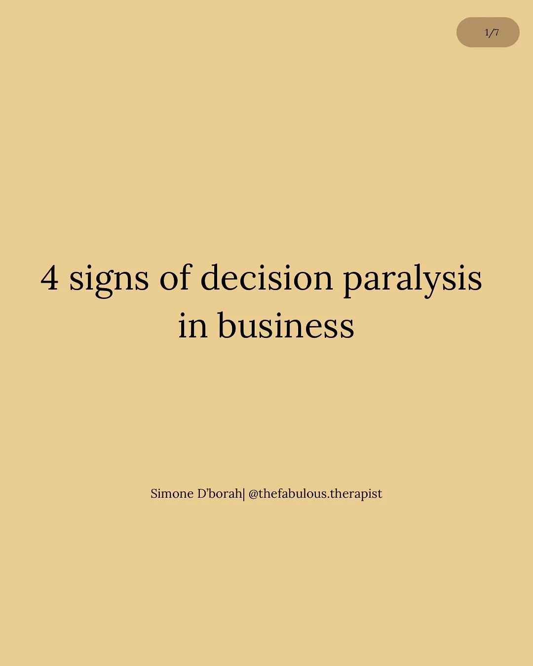 If you&rsquo;re spending more time talking than walking, this one will hit home.

Decision paralysis is sooo common- whether you&rsquo;re starting a business, running one, or just trying to get everything &ldquo;right&rdquo; at work.

When you&rsquo;