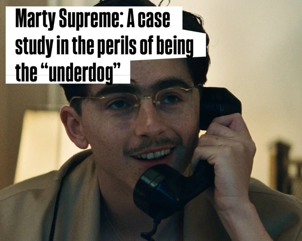 Marty Supreme was such a fascinating watch. As a CBT therapist, I couldn&rsquo;t help analysing the character.

Something I see a lot with high achievers I work with (and honestly, in myself too) is this strong sense of being the underdog. Even after
