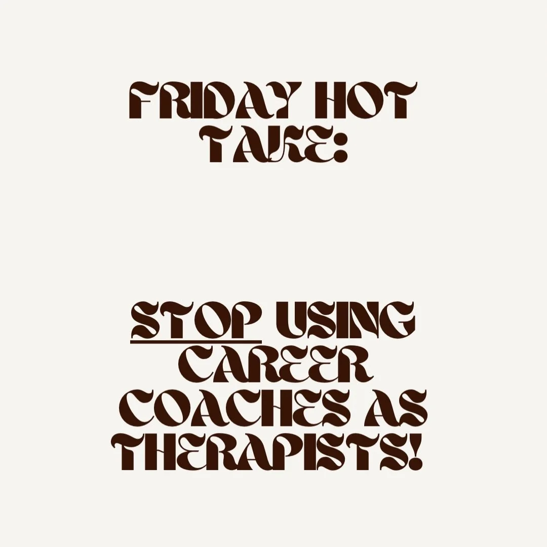 Since starting a private CBT practice and being more active on social media, I&rsquo;ve been truly shocketh by the number of career coaches masquerading as therapists. 

Selling &ldquo;cures&rdquo; for burnout and imposter syndrome while delving into
