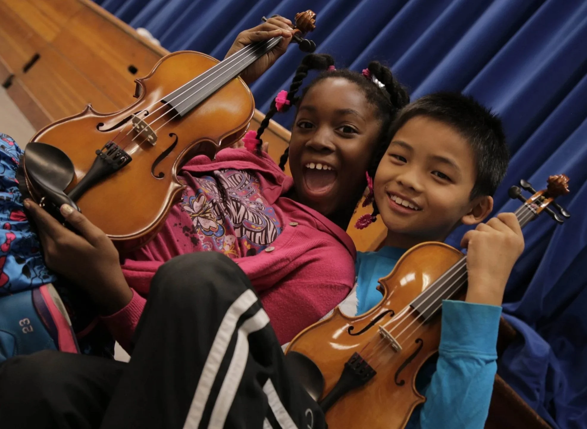 Kids excited about their new violins