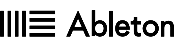 Ableton logo with stylized black and white design