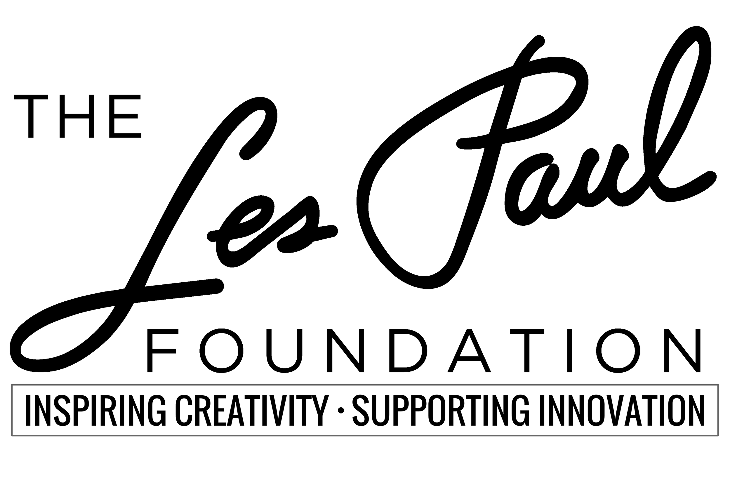 Logo for The Les Paul Foundation with the tagline 'Inspiring Creativity, Supporting Innovation'.