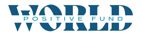 Logo of the World Positive Fund with the word 'WORLD' in large blue letters and a white banner with black text that reads 'POSITIVE FUND'.