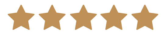 Five gold stars in a row