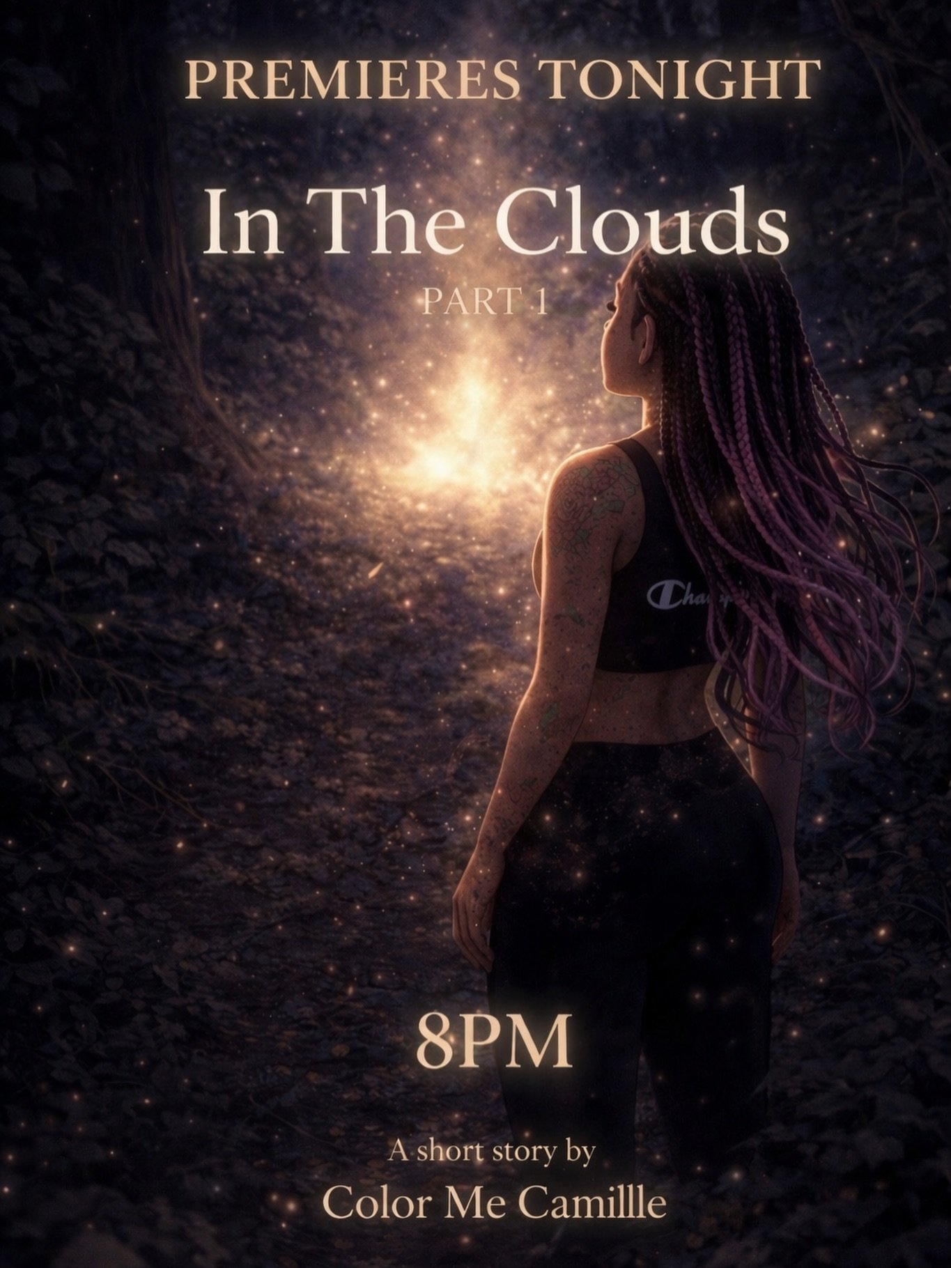 Premieres tonight at 8PM ✨

In The Clouds &mdash; Part 1
A short story by Color Me Camille

Not everything needs words to tell a story&hellip;
See you tonight.

#colormecamille #visualstorytelling #shortstory #comingtonight #creator