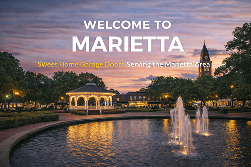 Residential home with garage door in Marietta GA