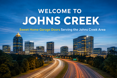 Residential home with garage door in Johns Creek GA