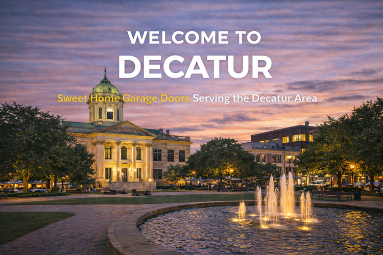 Residential home with garage door in Decatur GA