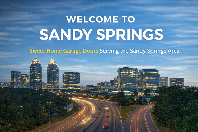 Residential home with garage door in Sandy Springs GA