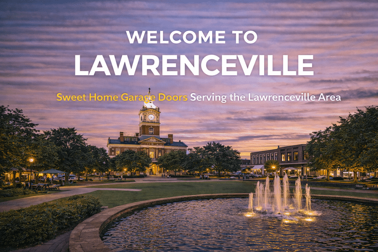 Residential home with garage door in Lawrenceville GA