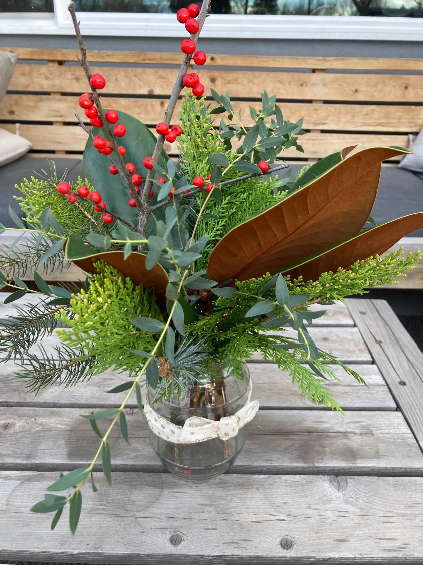 Winter greens arrangements are in my Shop this week for anyone in need of a centerpiece! Delivery around southwest metro Denver 🙂🎄🧑&zwj;🎄