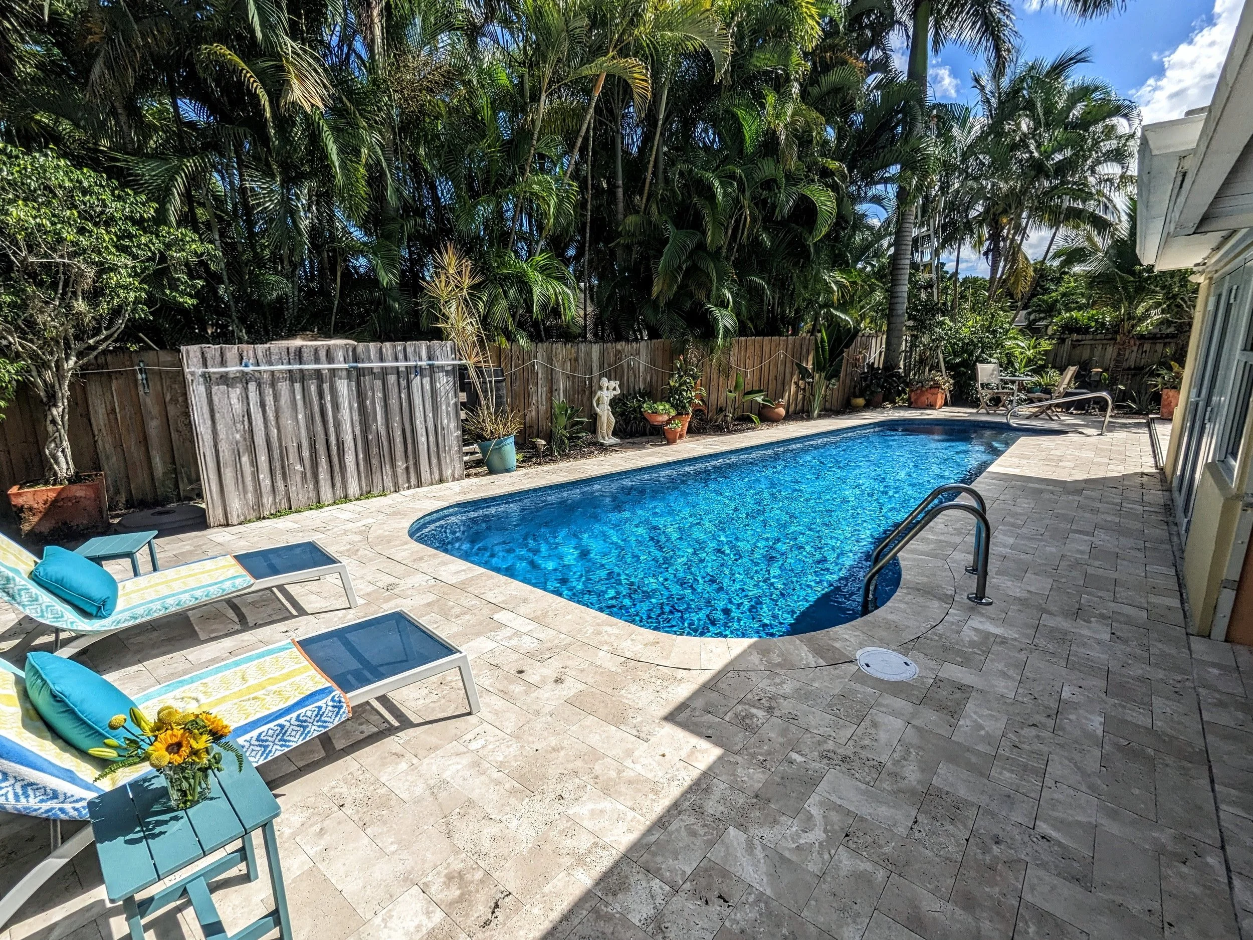 Enchanting pool in private backyard. 