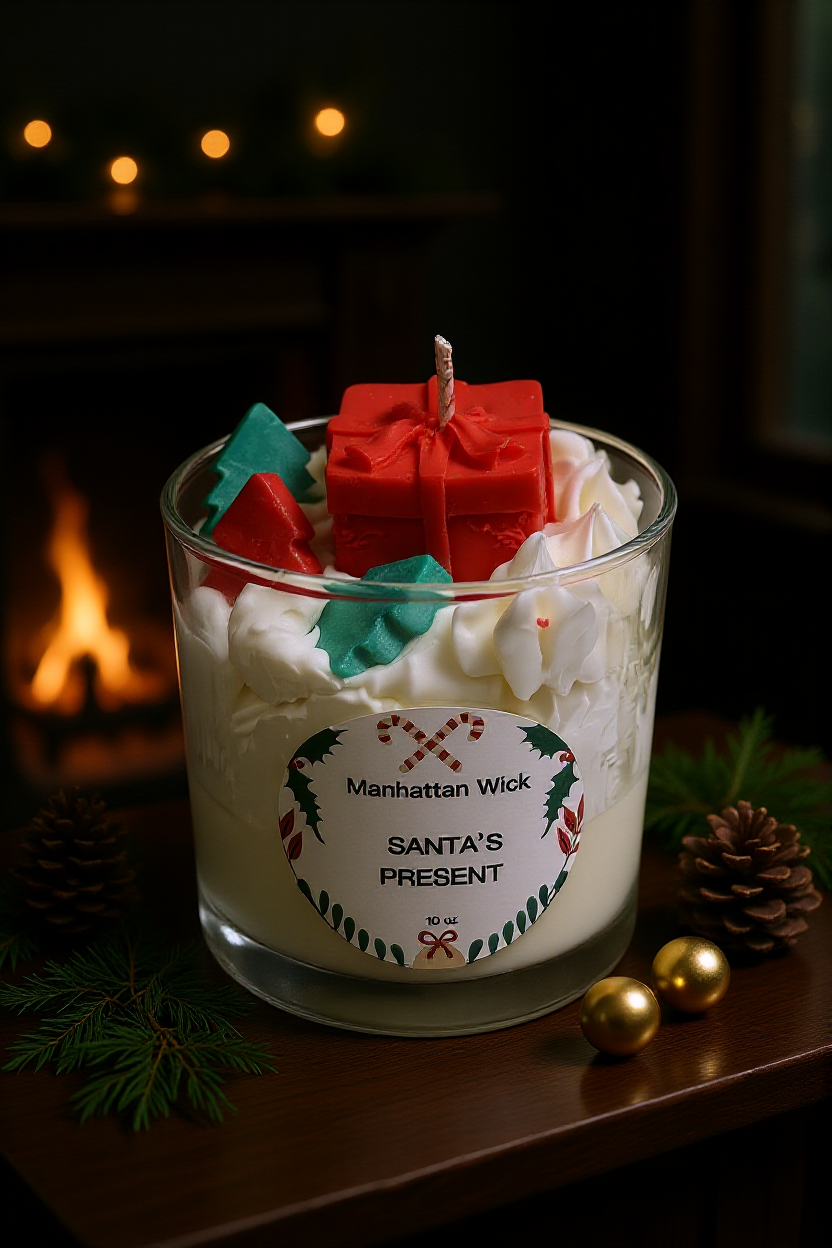 Santa's Present Candle