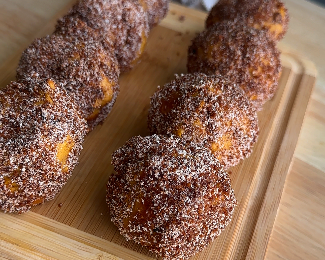 Cinnamon Sugar Pumpkin Donut Holes