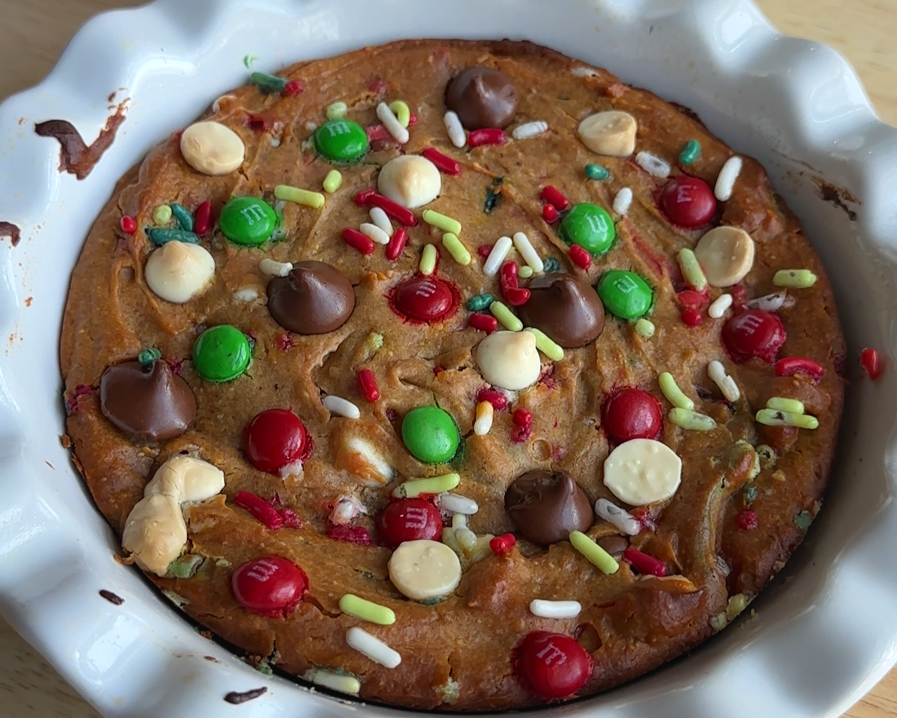Giant Monster Skillet Cookie (protein-packed + shareable!)