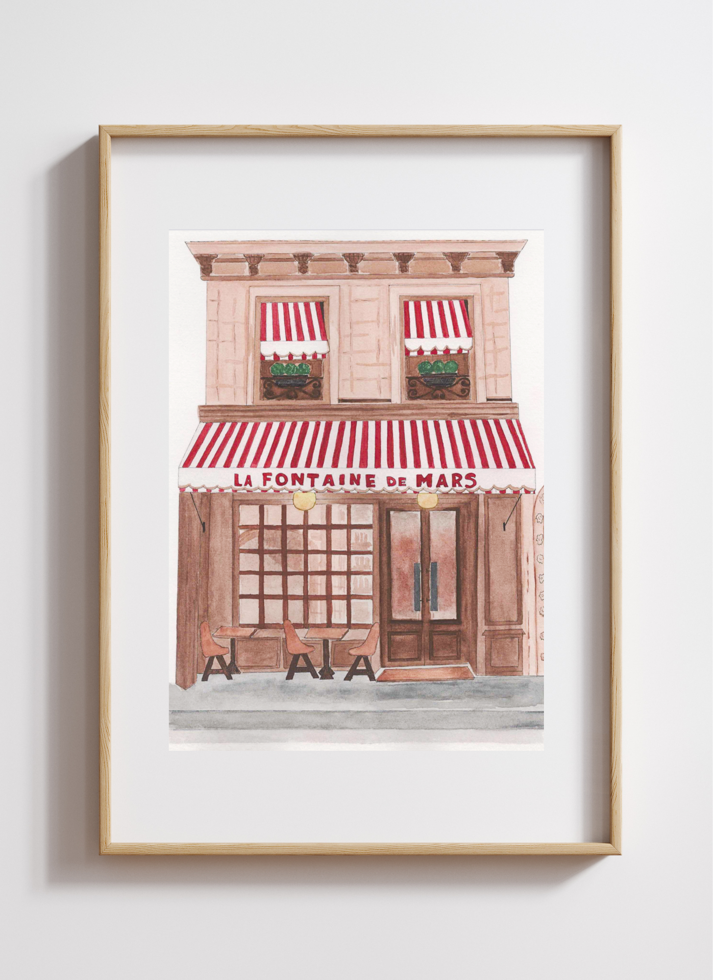 La Fontaine De Mars, Paris Café - Print