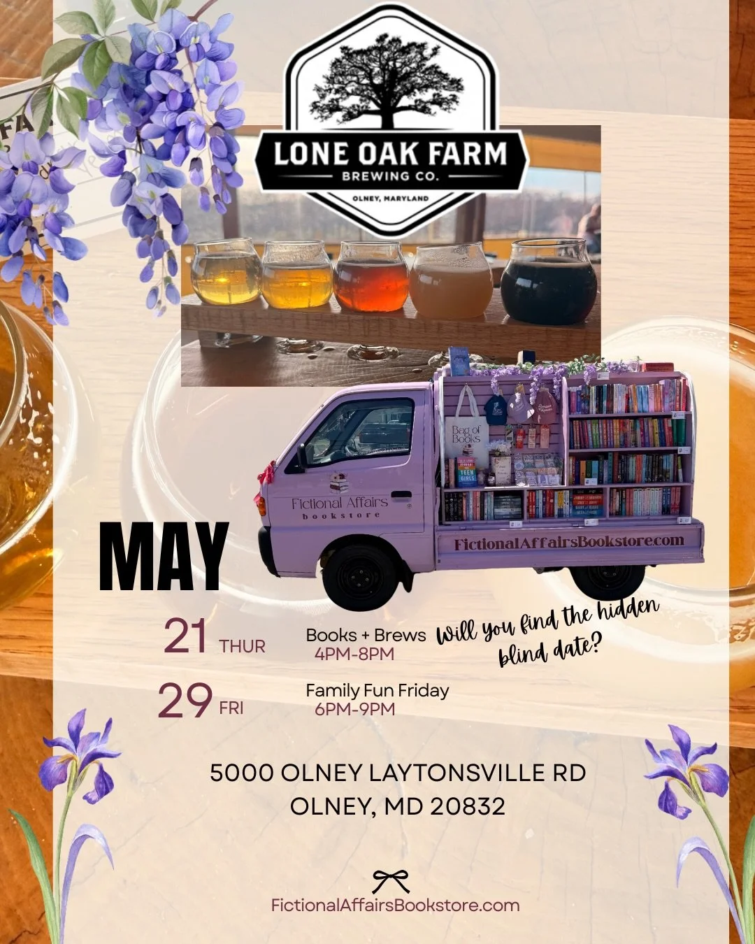 We&rsquo;re heading to @loneoakbrewingco THIS THURSDAY for an evening of books and brews! 

There will be a blind date with a book hiding on the farm&hellip; happy hunting!

If you didn&rsquo;t get lucky. 🍀 There will be another chance to win on Fam